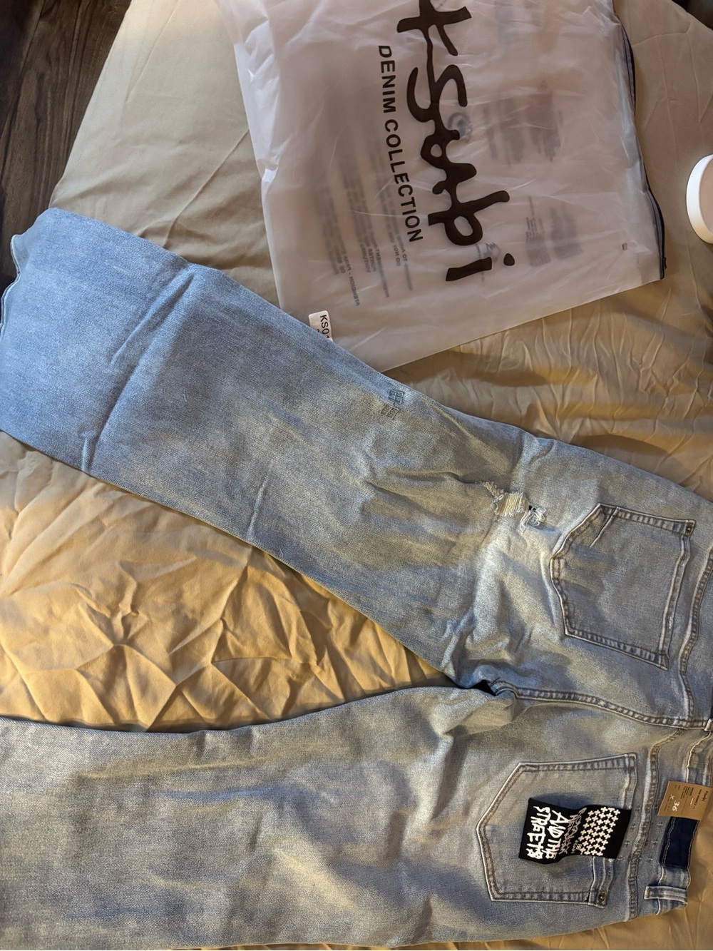 Ksubi Faded Light Blue Straight Leg Jeans